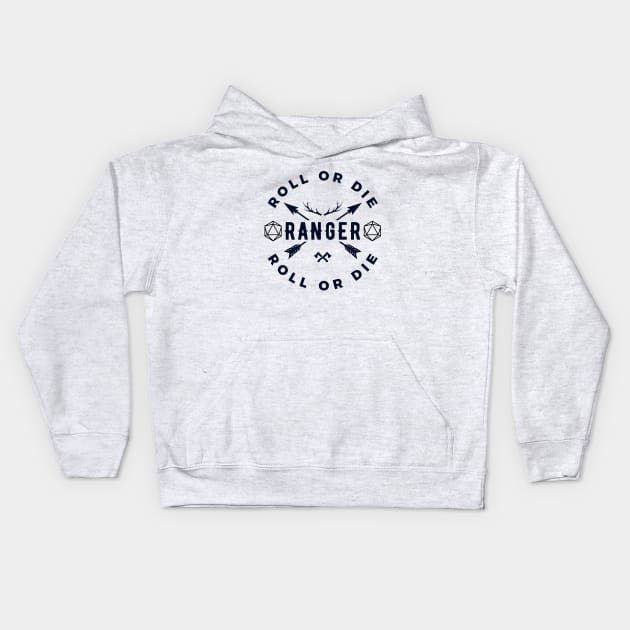 DND Ranger Class Kids Hoodie by Roll or Die